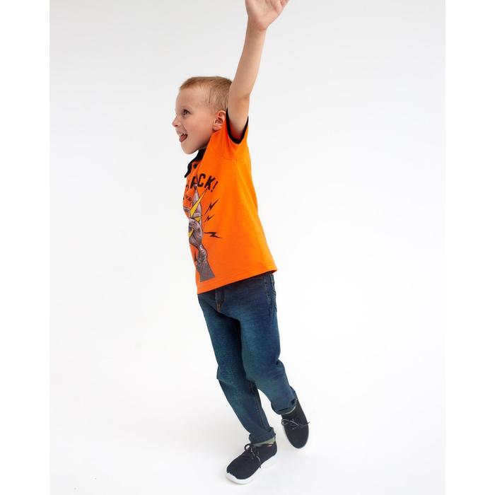 Футболка-поло для мальчика, цвет оранжевый, рост 110 см (5 лет)
