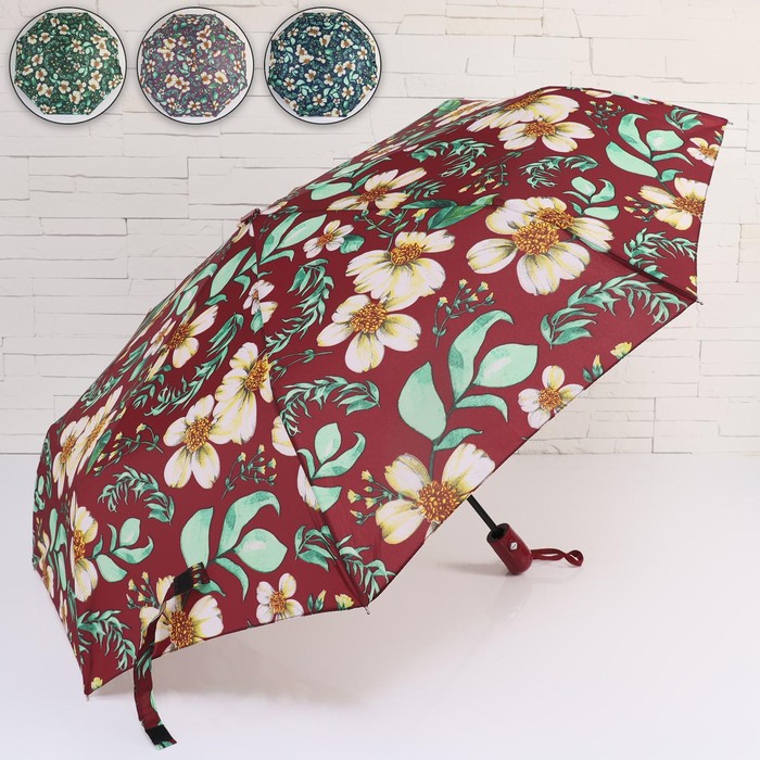 

Зонт автоматический «Bella», ветроустойчивый, 3 сложения, 8 спиц, R = 48 см, цвет МИКС