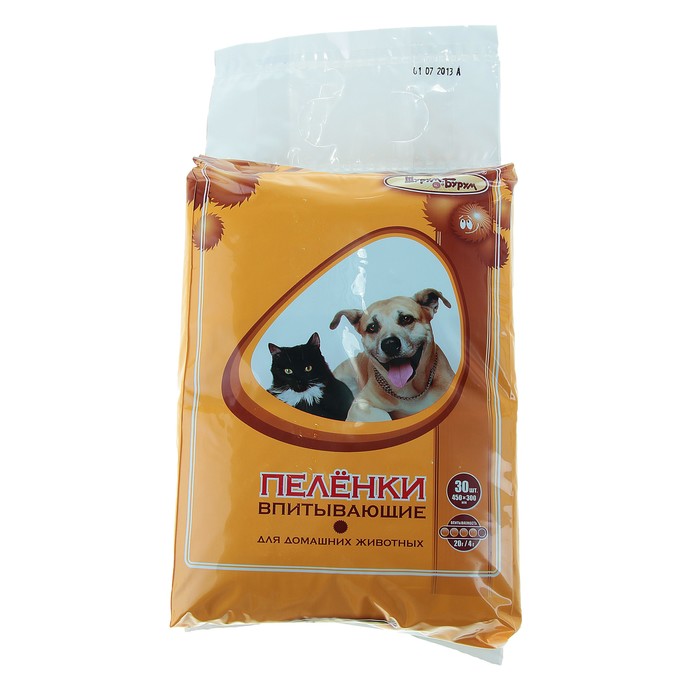 Пеленки впитывающие приучающие "Шурум-Бурум" 45*30 см., гелевые, упаковка 30 шт.