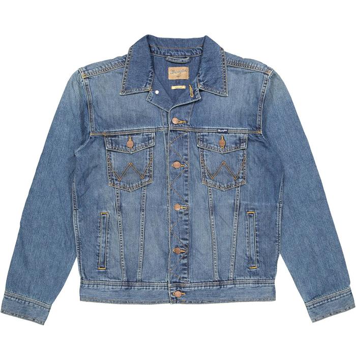 фото Куртка джинсовая мужская wrangler western denim jacket, размер 48 (w4481514v)