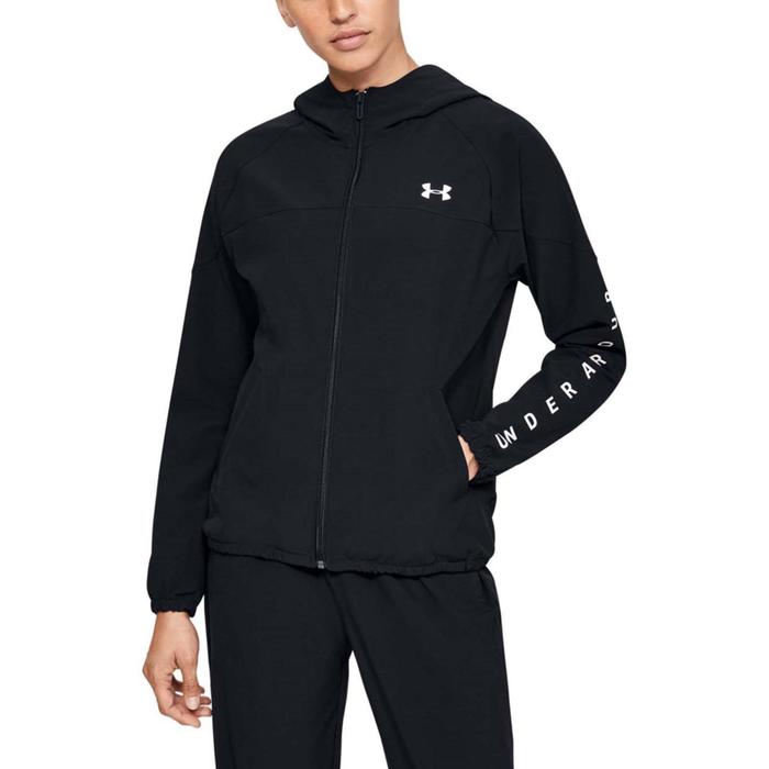 фото Толстовка женская under armour woven hooded jacket, размер 44-46 (1351794-001)