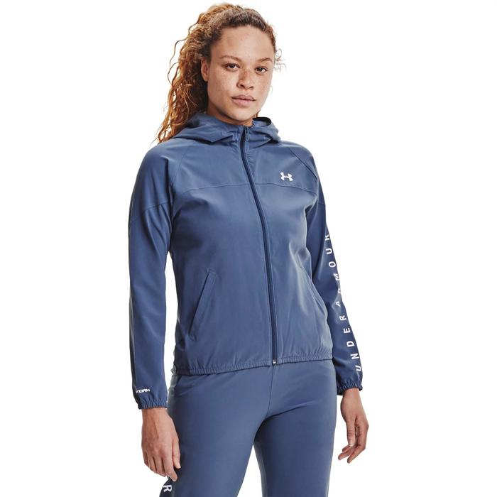 фото Толстовка женская under armour woven hooded jacket, размер 44-46 (1351794-470)