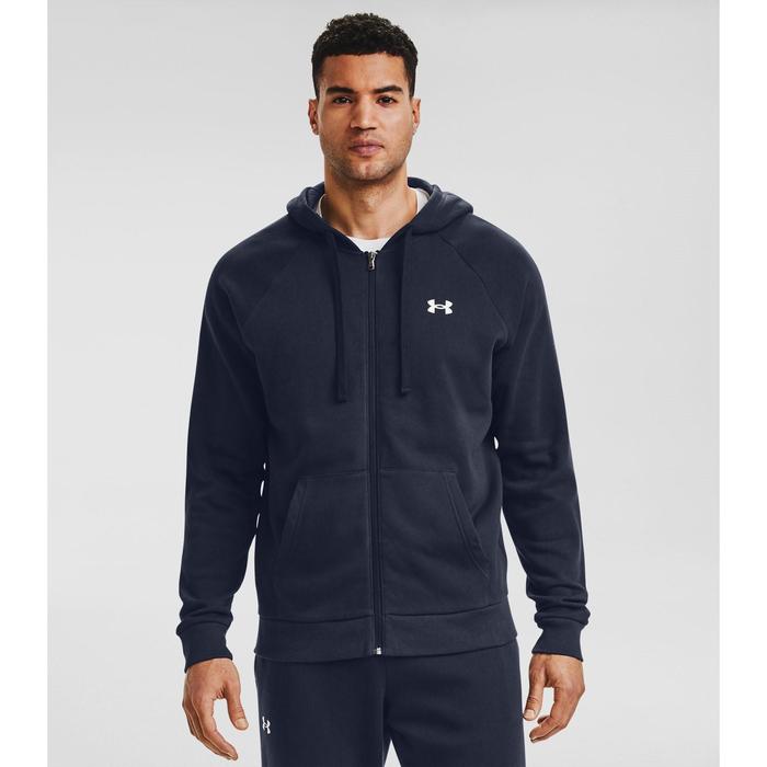 фото Толстовка мужская under armour rival cotton full zip hoodie, размер 54-56 (1357106-410)
