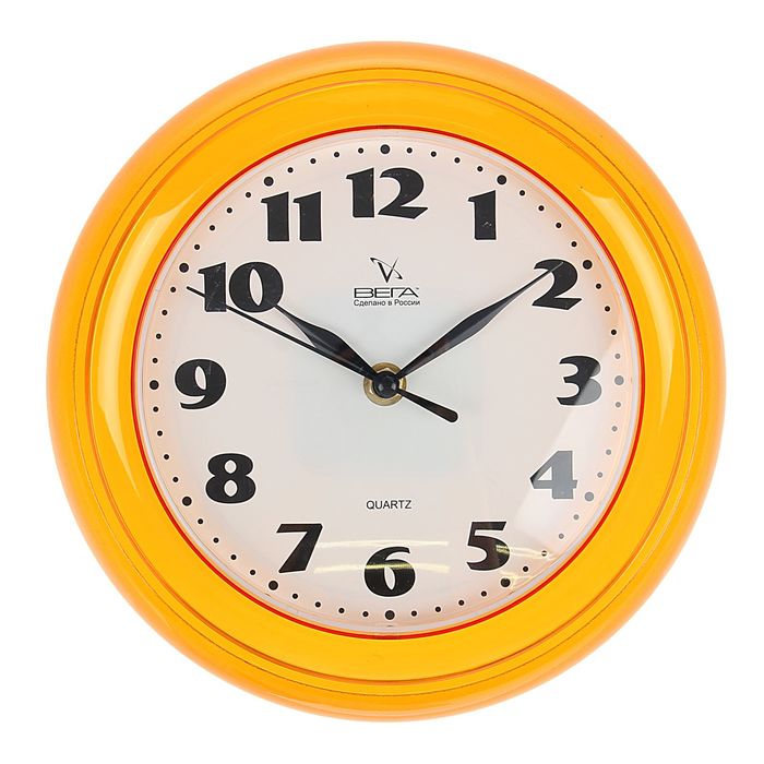 Часы настенные круглые "Настроение", d=22,5 см, оранжевые, микс