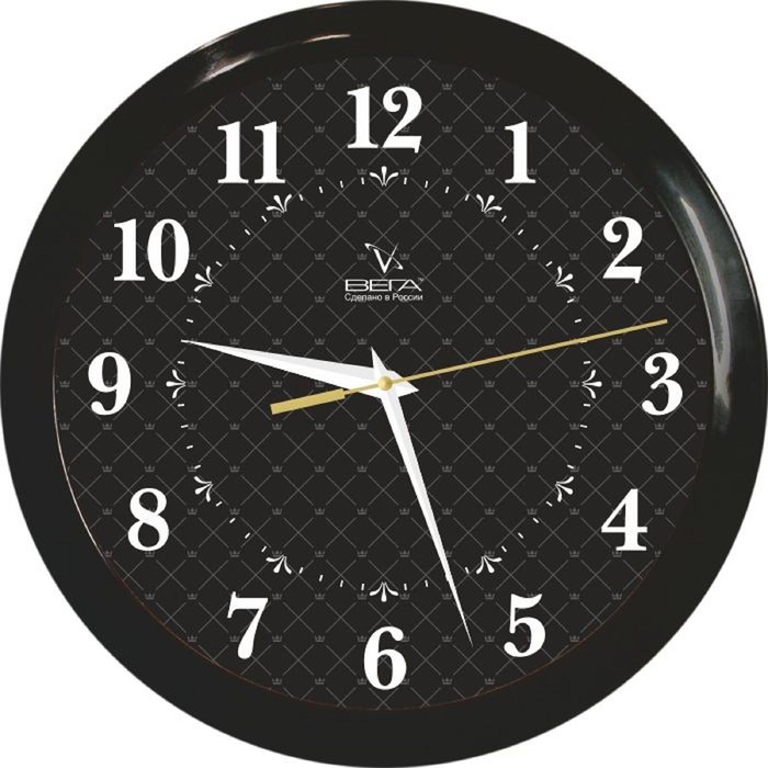 Часы настенные круглые "Сетка", d=22,5 см, чёрные