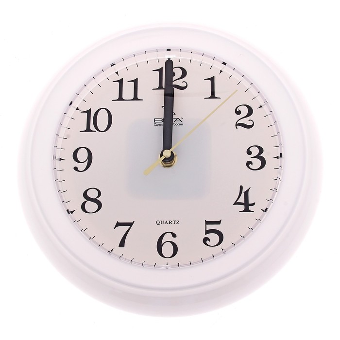 Часы настенные круглые "Тайминг", d=22,5 см, белые