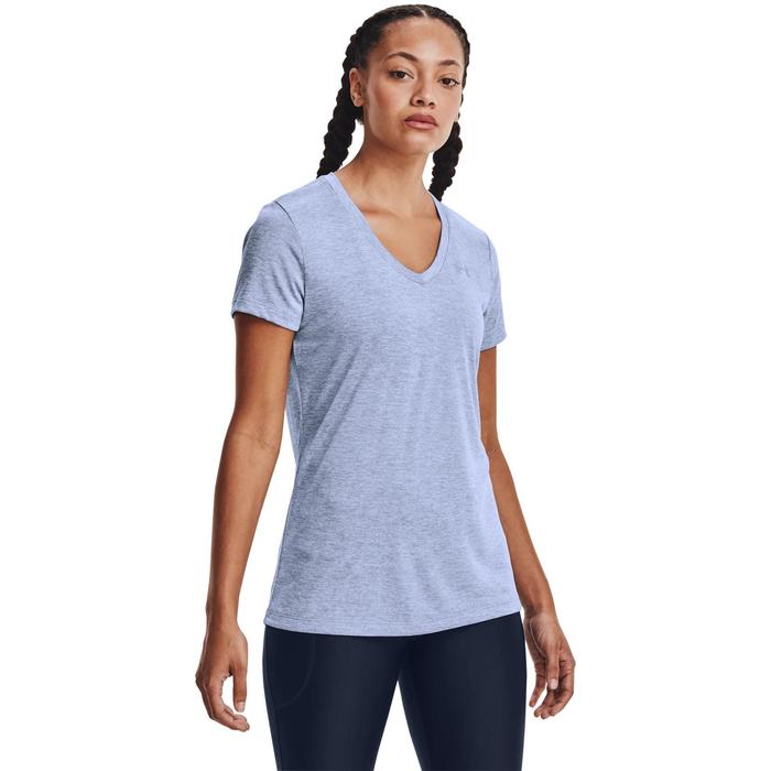 фото Футболка женская under armour tech twist v-neck ss tee, размер 42-44 (1258568-421)