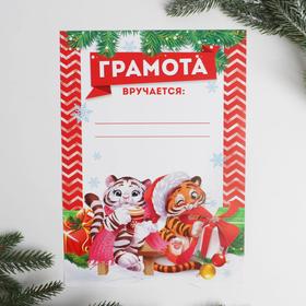 

Грамота новогодняя с символом года 2022, 21х29.7 см