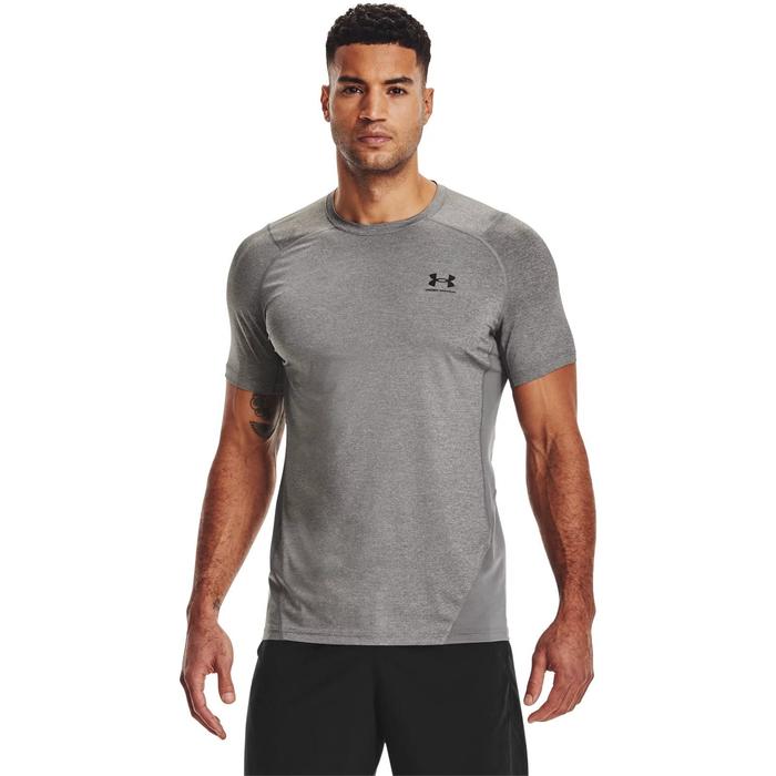 фото Футболка мужская under armour hg fitted ss tee, размер 52-54 (1361683-090)