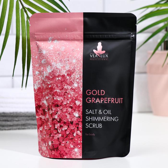 

Скраб для тела Vealux Gold Grapefruit с розовой солью, мерцающий, 200 г
