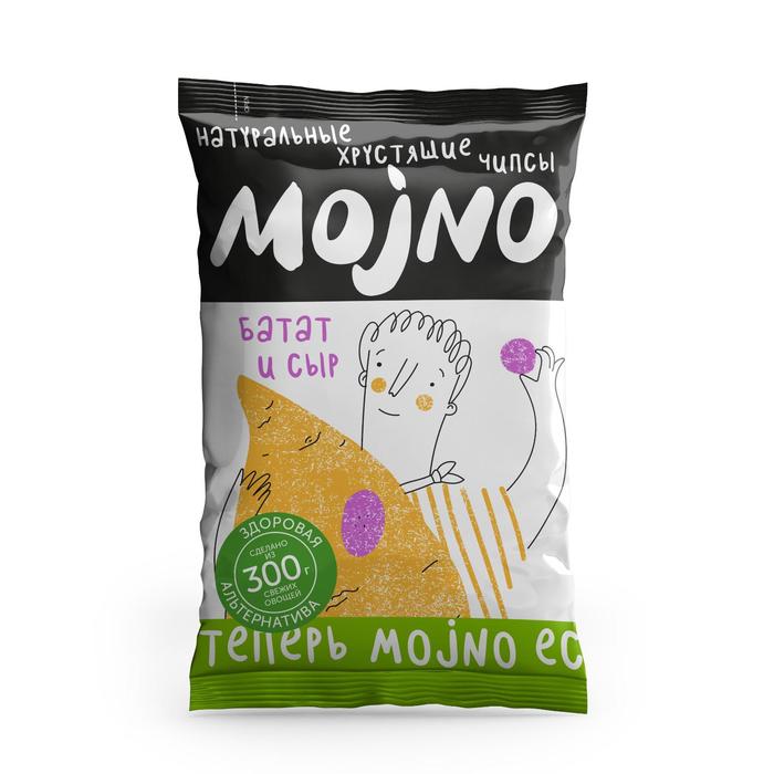 

Чипсы натуральные Mojno из батата с сыром Чеддер, 75 г