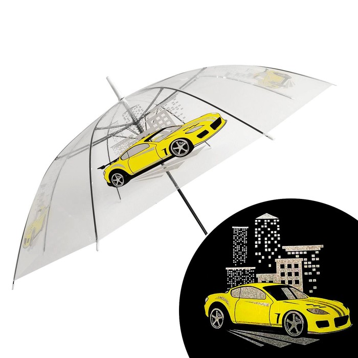 зонт детский единорожка ‎ полуавтомат прозрачный d 90см Зонт детский «Жёлтая машина»‎ полуавтомат прозрачный, d=90см