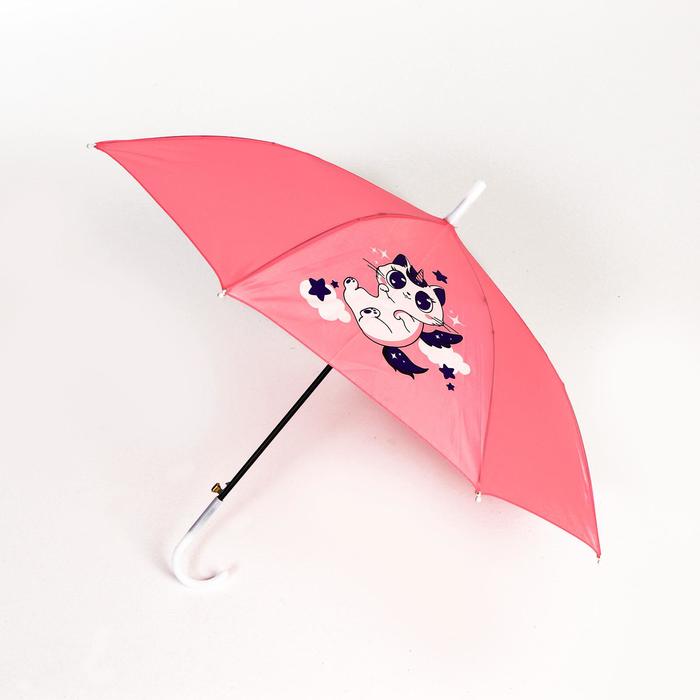 Зонт детский полуавтоматический «Котик-единорожка»,‎ d=70см