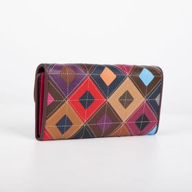 

Кошелёк женский, 2 отдела на клапане, цвет разноцветный