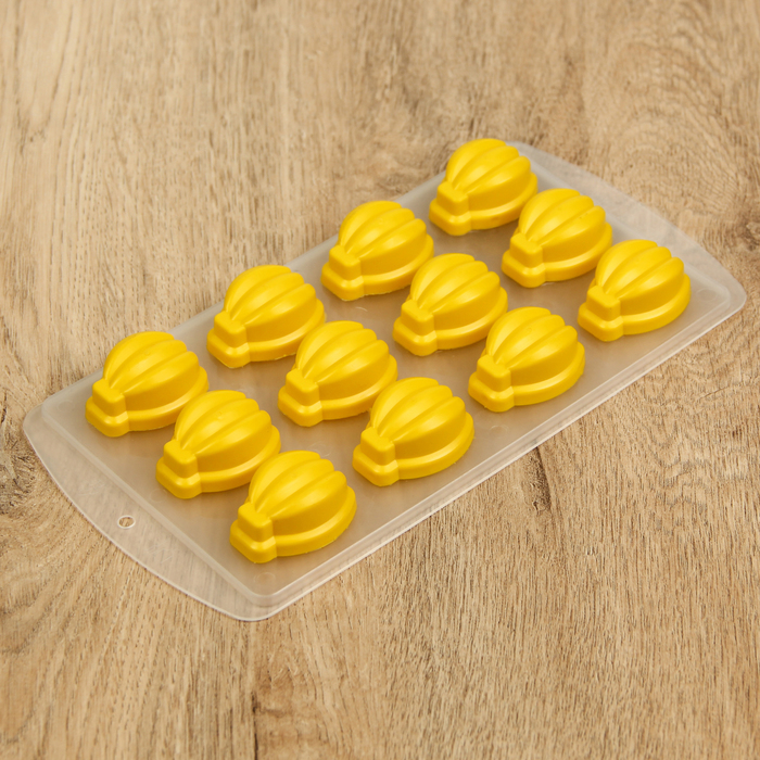 Форма для льда "Банан", 12 ячеек, цвета МИКС