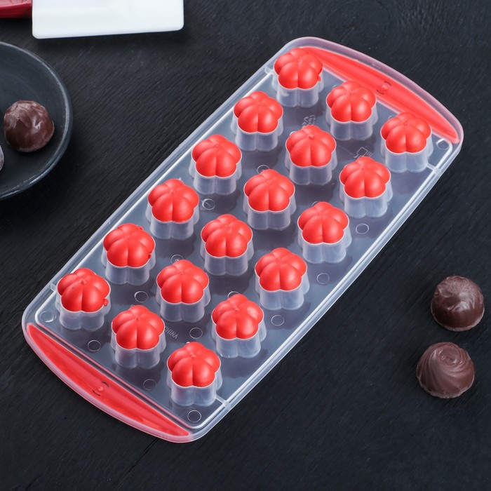 Форма для льда "Цветочки", цвета МИКС