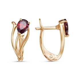 

Серьги "Цветок" тюльпан, позолота, цвет красный