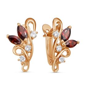 

Серьги "Фиалка", розовое золочение, цвет бело-красный
