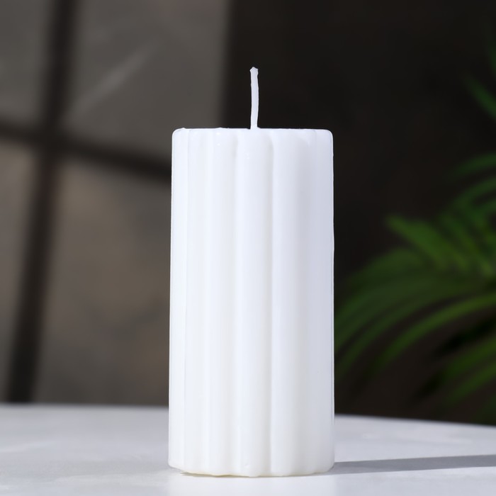 Свеча- цилиндр ароматическая Рельеф. Французская ваниль, 5х10 см фото