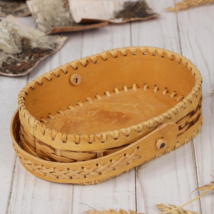 Конфетница «Корзинка», микс, 18×13×5 см, береста