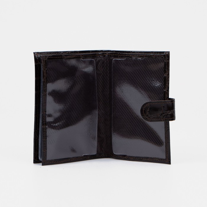 Обложка для автодокументов и паспорта, отдел для купюр, скат, цвет коричневый