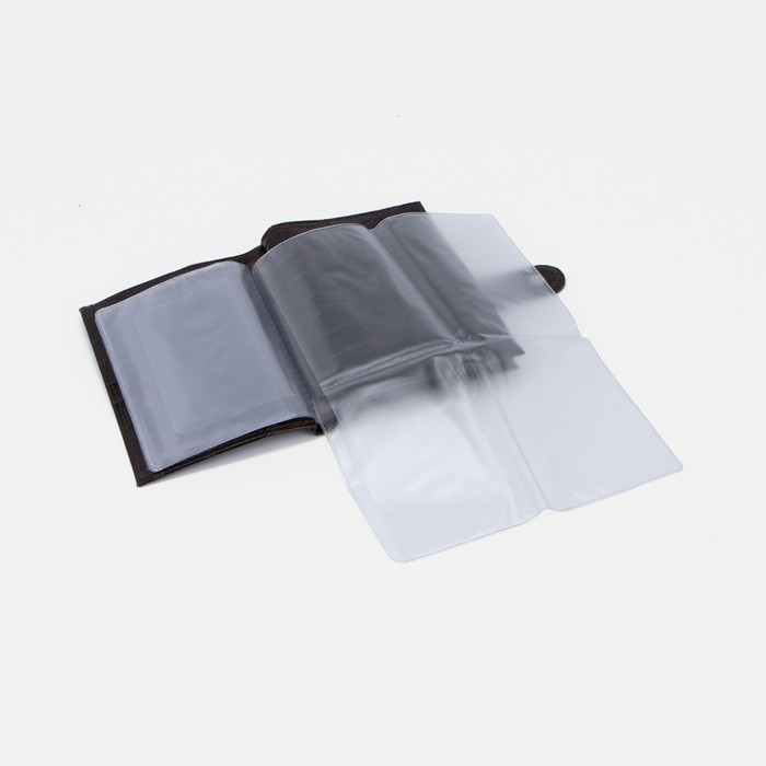 Обложка для автодокументов и паспорта, отдел для купюр, скат, цвет коричневый