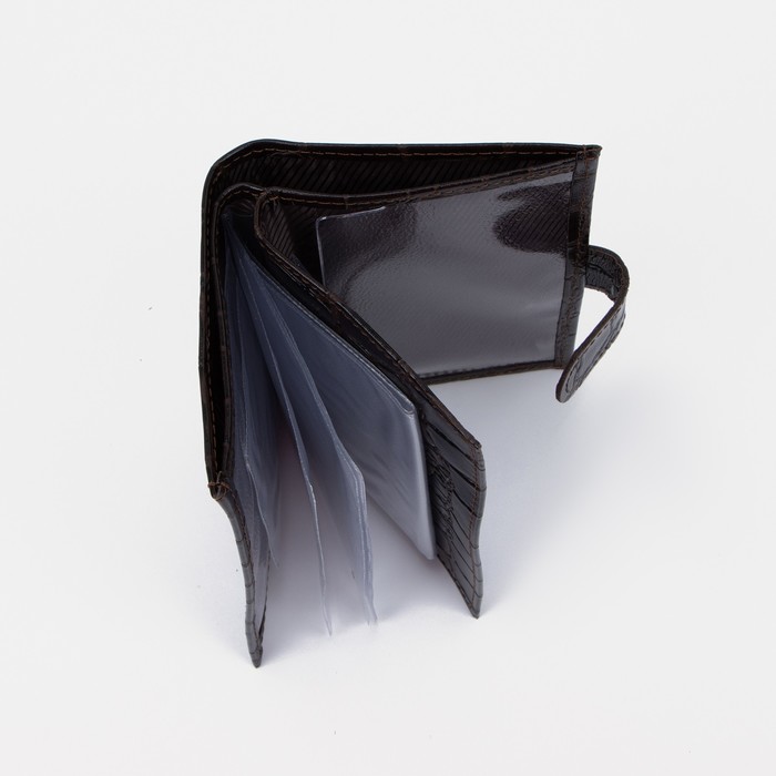 Обложка для автодокументов и паспорта, отдел для купюр, скат, цвет коричневый