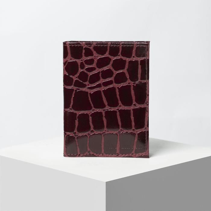 Обложка для автодокументов и паспорта, бордовый скат