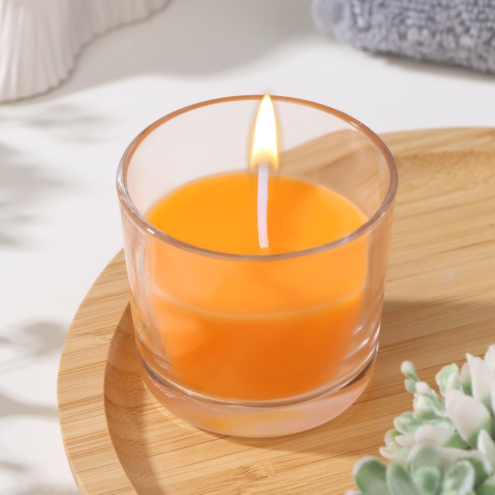 свеча ароматическая в стакане алания французкая ваниль 5 5 см Свеча ароматическая в стакане АЛАНИЯ Апельсин, 5,5 см