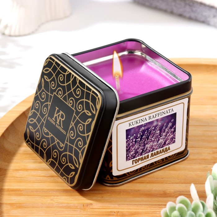 свечи чайные горная лаванда размер 11 5х7 5см набор 6шт ароматические Свечи ароматические в жестяной банке Горная лаванда