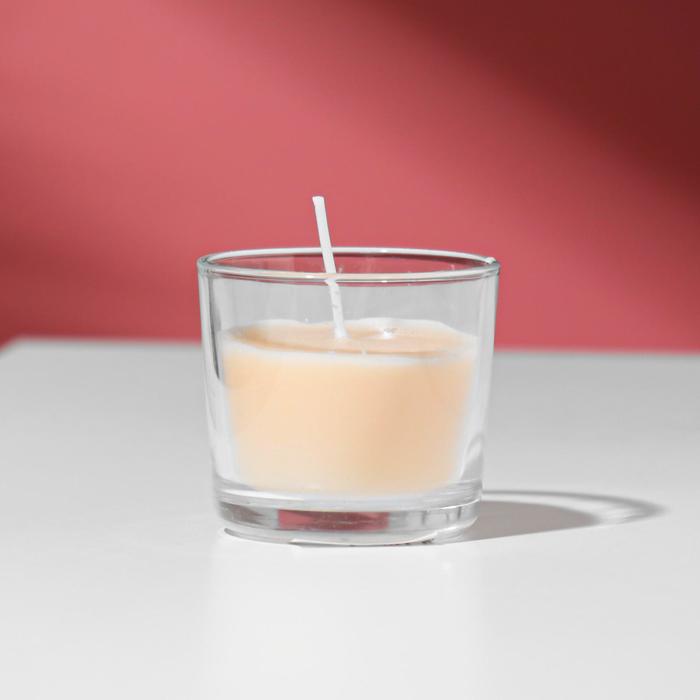 свеча ароматическая в стакане алания жасмин 5 5 см Свеча ароматическая в стакане АЛАНИЯ Капучино, 5,5 см