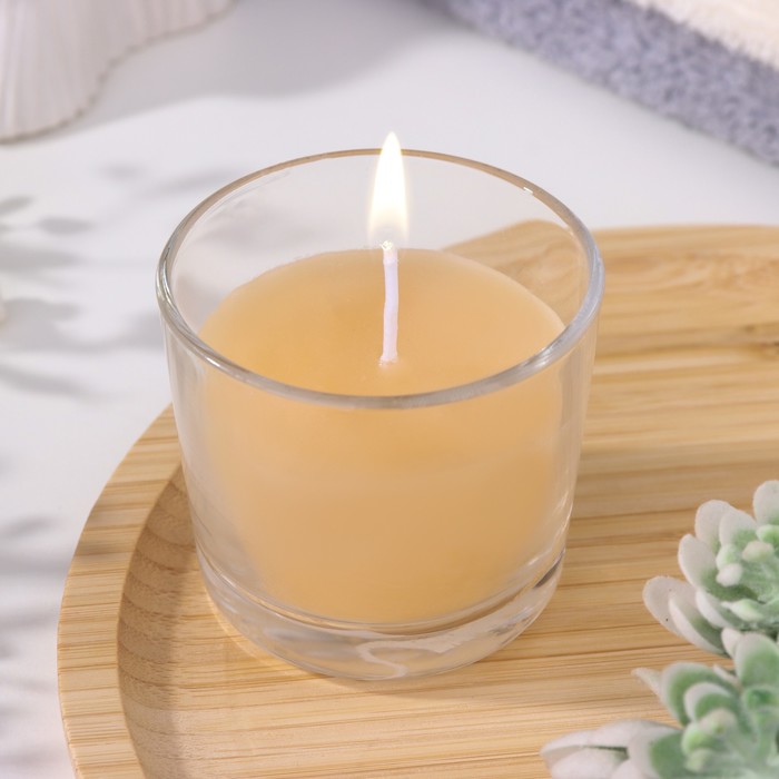 свеча ароматическая в стакане алания французкая ваниль 5 5 см Свеча ароматическая в стакане АЛАНИЯ Сандаловое дерево, 5,5 см
