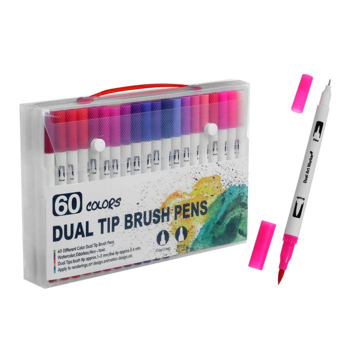 Набор профессиональных маркеров, 60 штук/60 цветов, двусторонний набор маркеров профессиональных двусторонних 60 штук 60 цветов