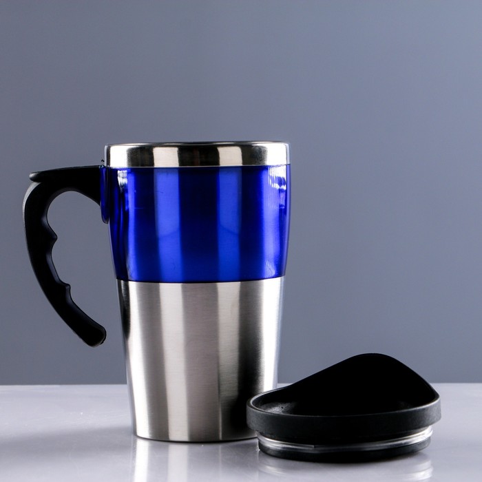 Термокружка "Дива", 450 мл, внутри металл, синяя