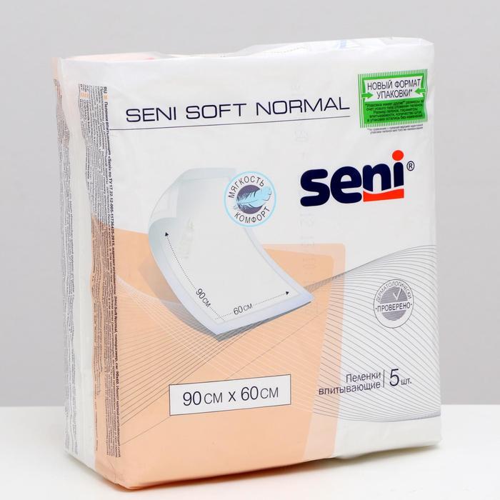 Пеленки впитывающие Seni Soft Normal, 90х60 см, по 5 шт