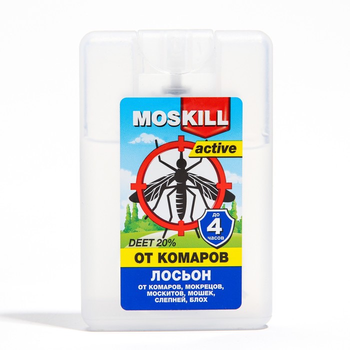 Лосьон-спрей от комаров Москилл актив, 20 мл лосьон от комаров moskill with chamomile extract 60 мл