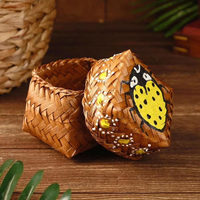 

Корзинка бамбуковая "Жёлтик" 9х9х9 см