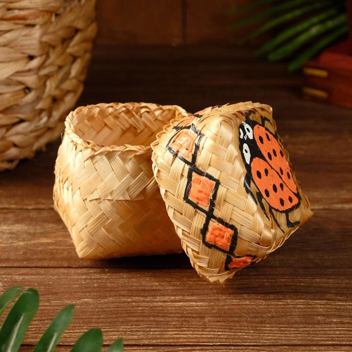 Корзинка бамбуковая "Оранжик" 9х9х9 см