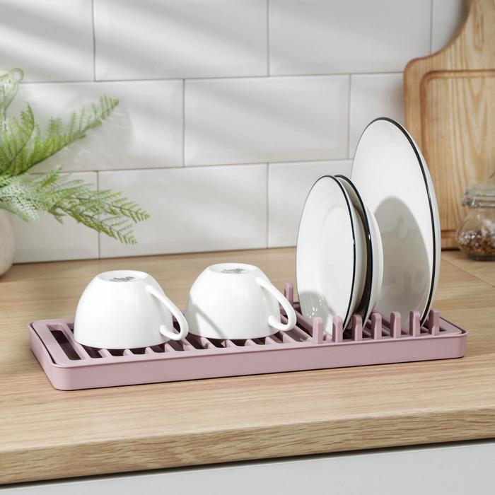 фото Сушилка для посуды «мини», 37×15 см, цвет пудровый алеана