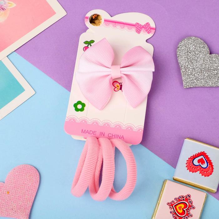 фото Набор для волос "марта" (3 резинки, 1 зажим) пудинг