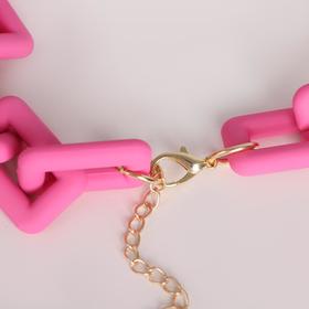 

Колье "Цепь" прямые углы, цвет ярко-розовый, 48см