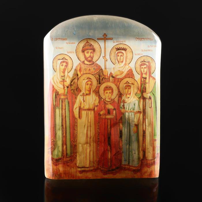 

Икона с подставкой "Царская семья Романовых", селенит