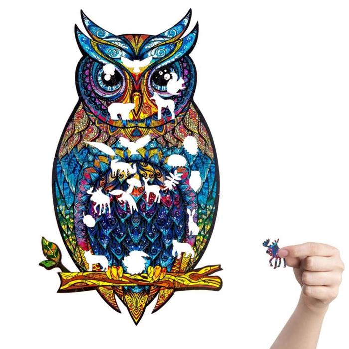 

Наклейка пластик интерьерная цветная пазл "Филин" 30х45 см