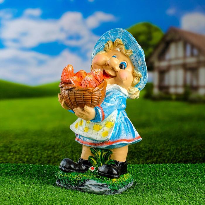 

Садовая фигура "Девочка с корзиной грибов" 19х32см