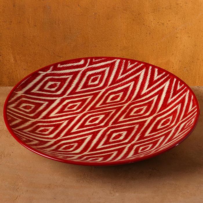 Ляган Риштанская Керамика Атлас, 42 см, красный ляган риштанская керамика атлас 42 см красный