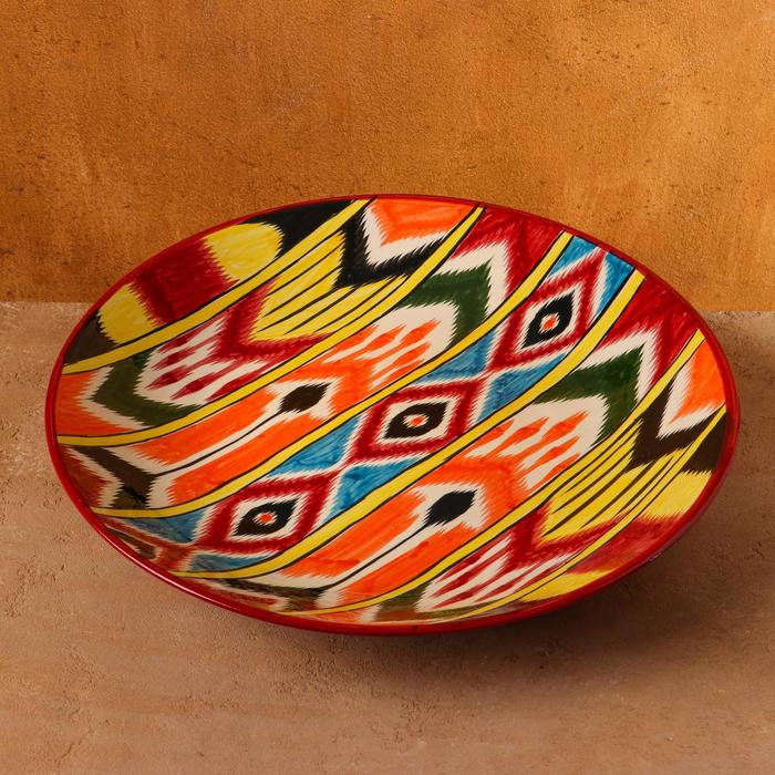 Ляган Риштанская Керамика Атлас, 42 см, разноцветный чайник риштанская керамика атлас 1600 мл разноцветный