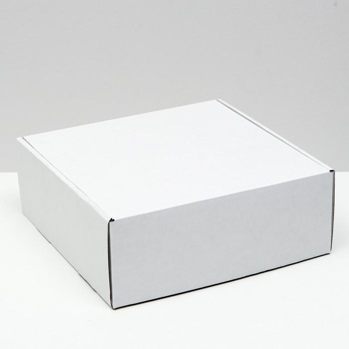 коробка самосборная крафт бурая 25 х 25 х 12 см Коробка самосборная, белая, 25 х 25 х 9,5 см