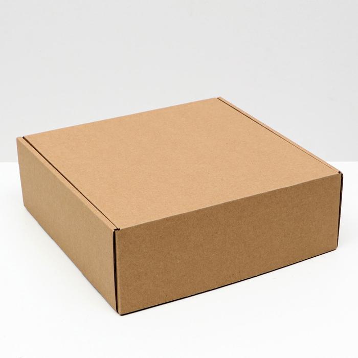 цена Коробка самосборная, крафт, 27 х 27 х 9,5 см