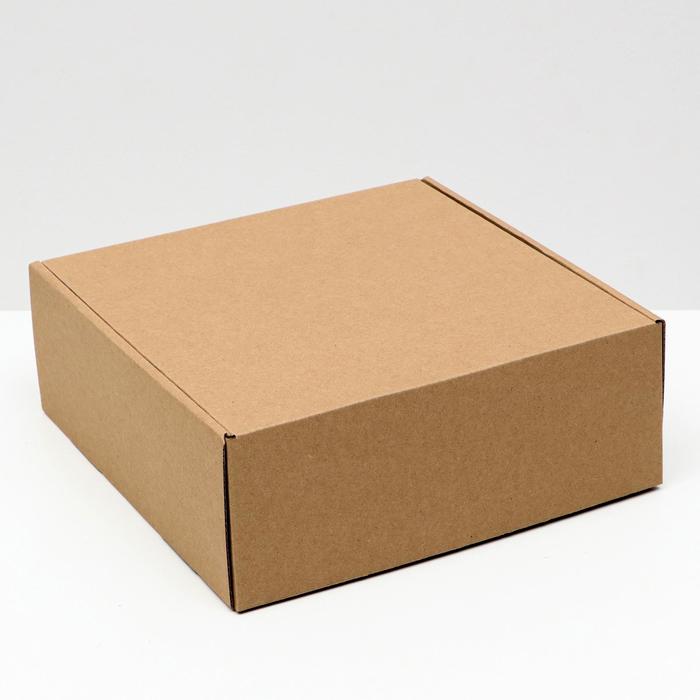 коробка самосборная крафт бурая 25 х 25 х 12 см Коробка самосборная, крафт, 25 х 25 х 9,5 см