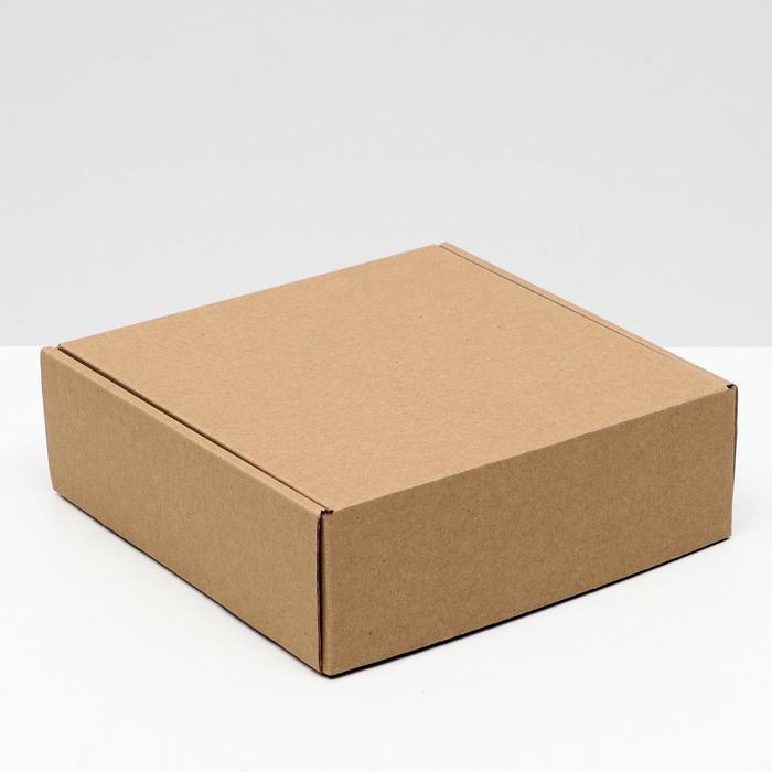 Коробка самосборная, крафт, 21 х 21 х 7 см коробка самосборная черная 21 х 15 х 5 см